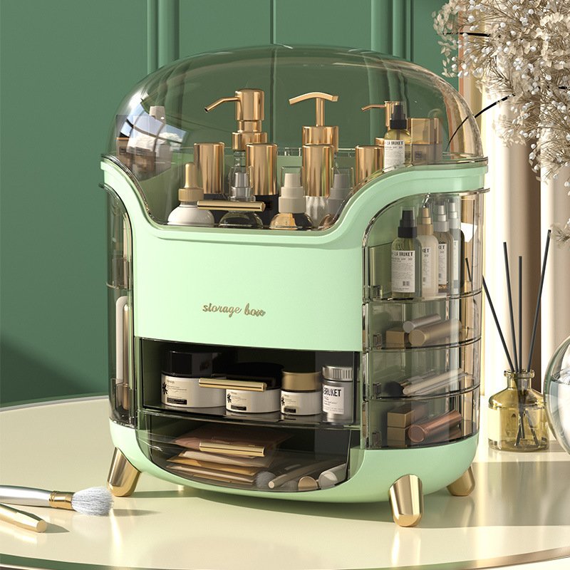 XJH New Fashion Large Capacity Square Makeup Organizer Multifunctional Clear Plastic Storage Box Dust-proof Modern High