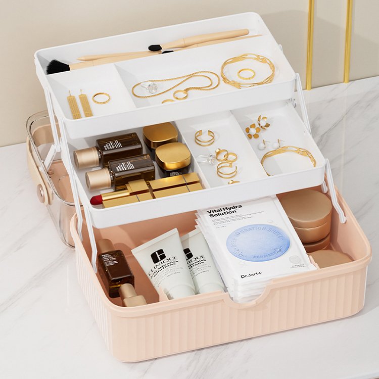 Sesame Wholesale Custom Luxury Desktop Dust-proof Make Up Organizer Makeup Organizer Storage Box