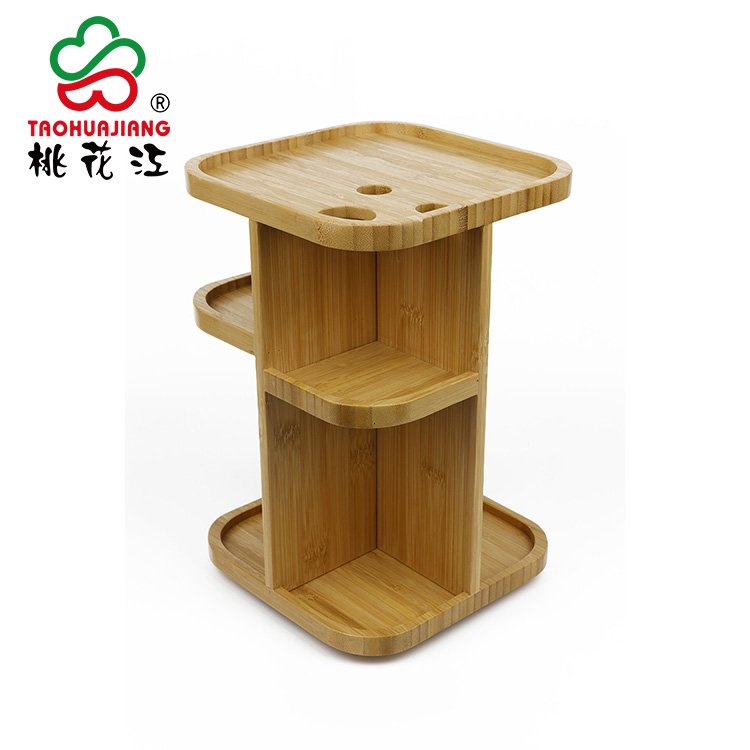 Bamboo 360 Degree Rotating Makeup Organizer