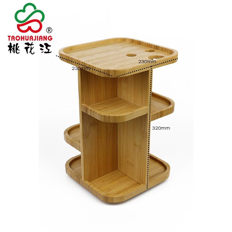 Bamboo 360 Degree Rotating Makeup Organizer