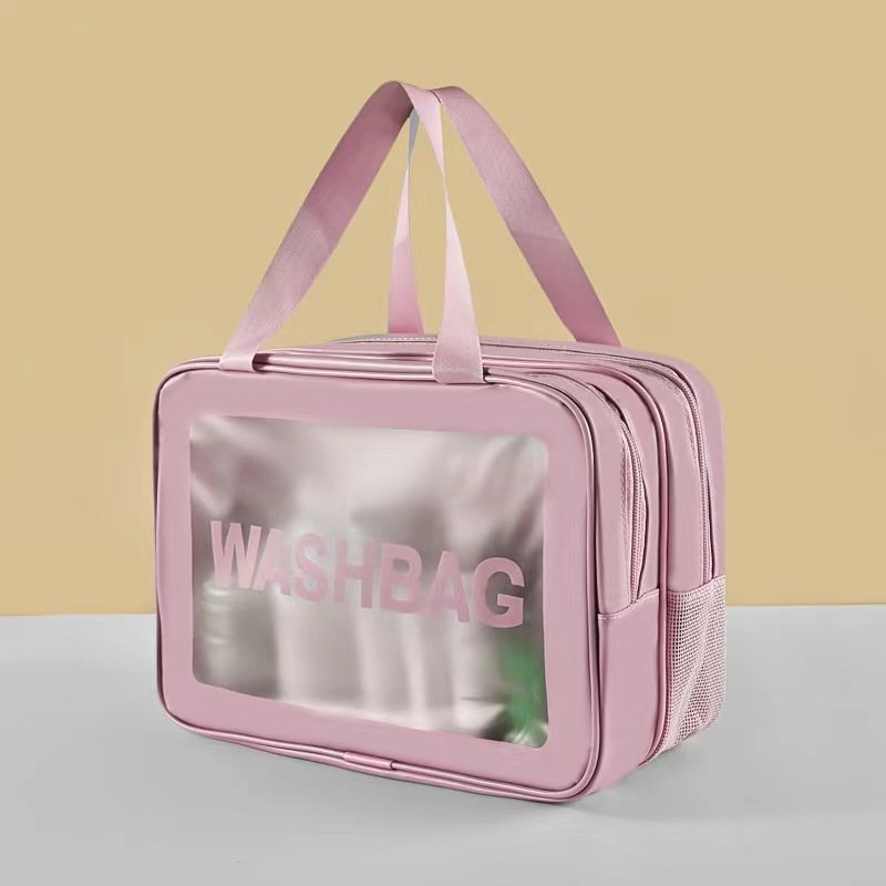 Customized Waterproof Transparent PVC Cosmetic Bag with Zipper Organizing Travel Toiletries for Men Women Wet Dry Makeup Usage