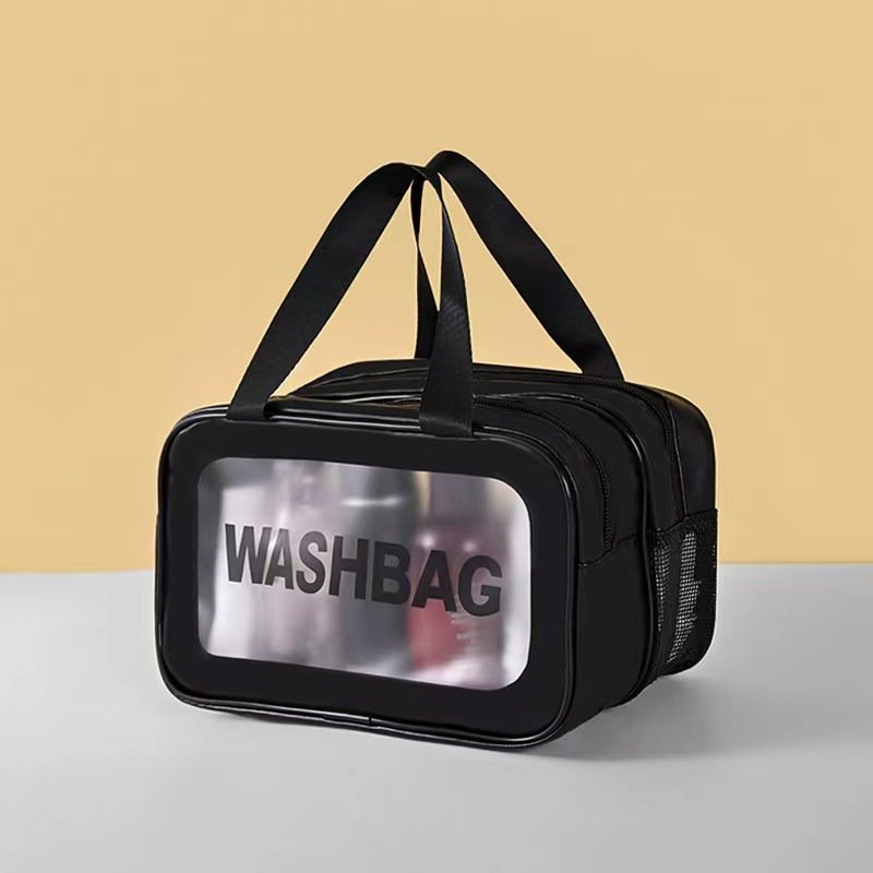 Customized Waterproof Transparent PVC Cosmetic Bag with Zipper Organizing Travel Toiletries for Men Women Wet Dry Makeup Usage
