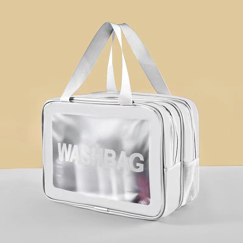 Customized Waterproof Transparent PVC Cosmetic Bag with Zipper Organizing Travel Toiletries for Men Women Wet Dry Makeup Usage