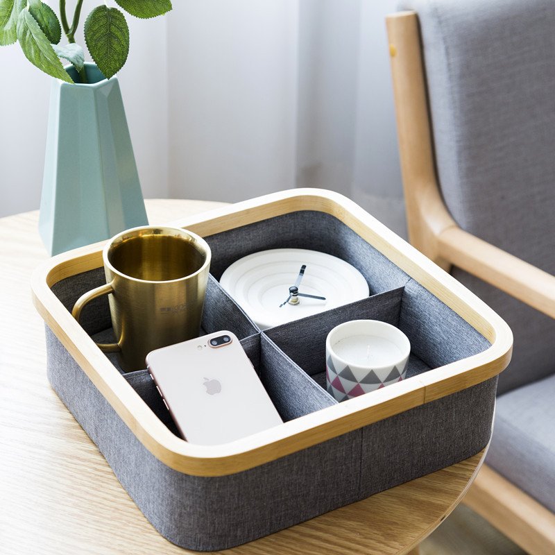 Classic Makeup Tie Phone Home Bathroom Bedroom Organization 4 Compartment Storage Box