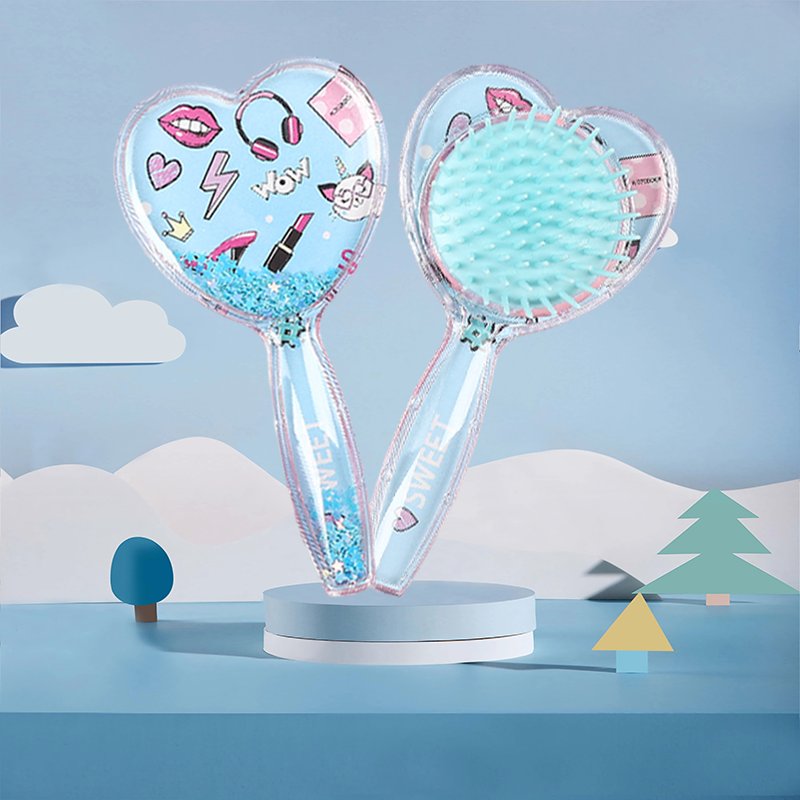 Customized Blue Love Makeup Comb for Girls Styling & Straightening Hair Exfoliating & Venting Features Made of Durable Nylon