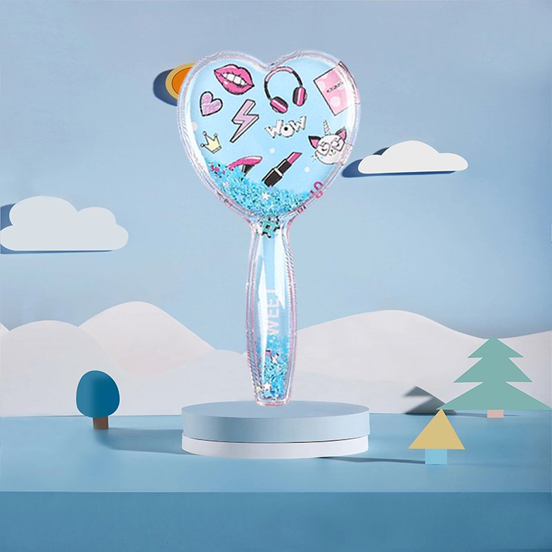 Customized Blue Love Makeup Comb for Girls Styling & Straightening Hair Exfoliating & Venting Features Made of Durable Nylon