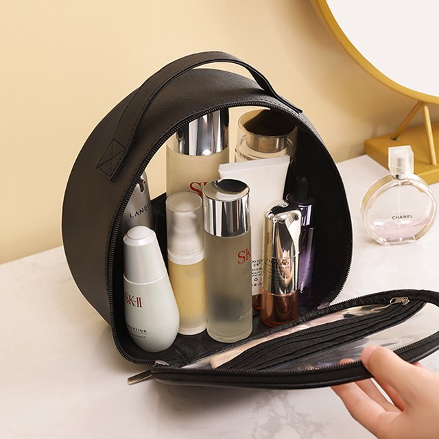 New Style Round Shape Storage Bag For Travel Makeup Wash Bag Large Capacity Cosmetic Bag With Handle