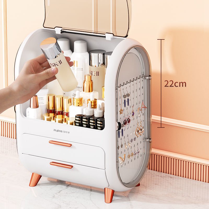 Large Makeup Skincare Organizer Case Bathroom Countertop Bedroom Dresser Cosmetic Storage Box with Drawers Jewelry Holder