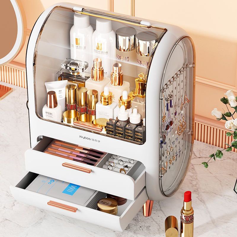 Large Makeup Skincare Organizer Case Bathroom Countertop Bedroom Dresser Cosmetic Storage Box with Drawers Jewelry Holder