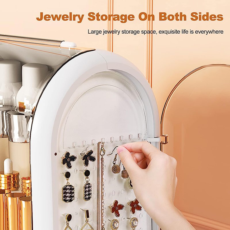 Large Makeup Skincare Organizer Case Bathroom Countertop Bedroom Dresser Cosmetic Storage Box with Drawers Jewelry Holder