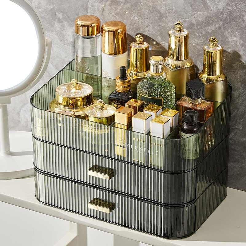 Bathroom Countertops Vanity Cosmetics Organizer Stackable Makeup Organizer Drawers