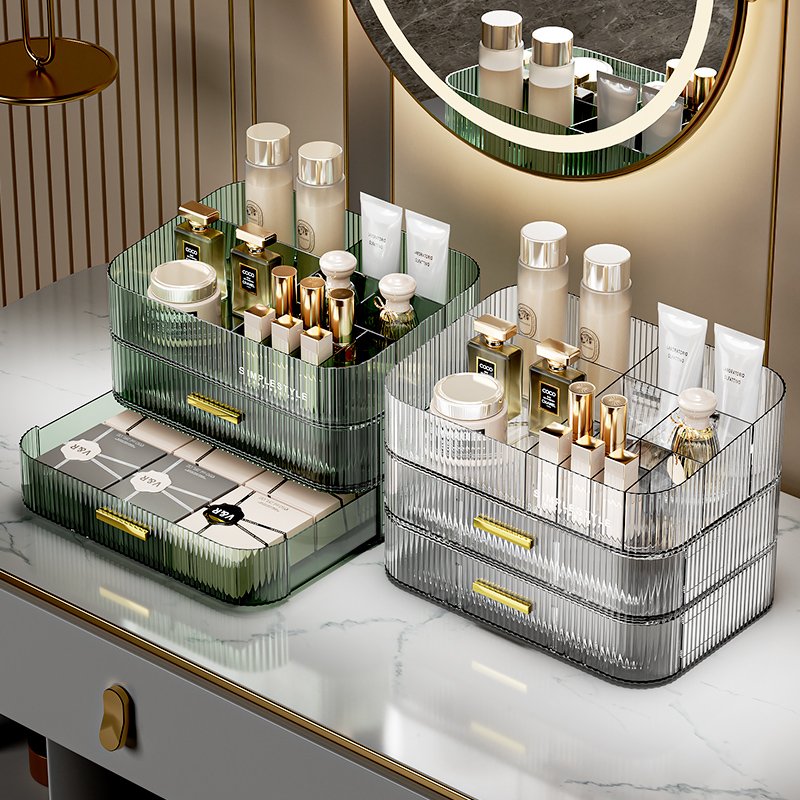 Bathroom Countertops Vanity Cosmetics Organizer Stackable Makeup Organizer Drawers