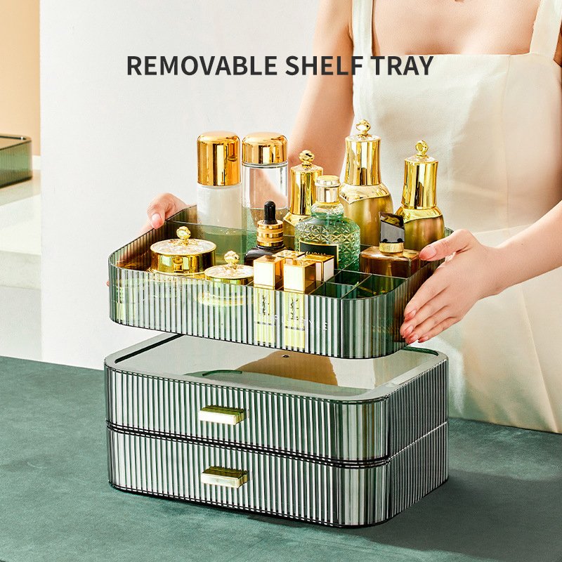 Bathroom Countertops Vanity Cosmetics Organizer Stackable Makeup Organizer Drawers