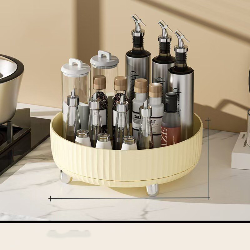 Non-Skid Makeup Perfume Organizer Pantry Lazy Turntable With Wide Base Storage Bin Rotating Organizer For Kitchen Seasoning