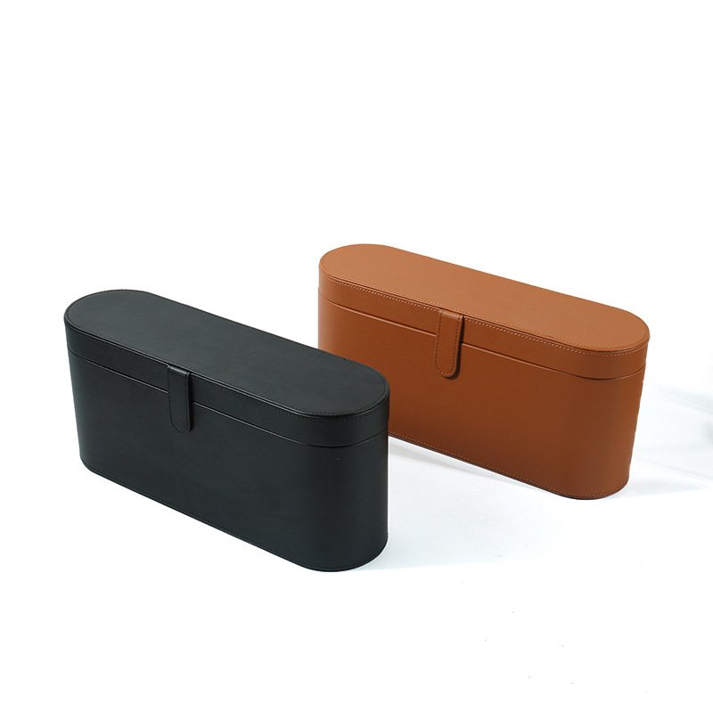 Customized hair dryer storage box packaging box leather manufacturer hotel air duct storage box printed with logo