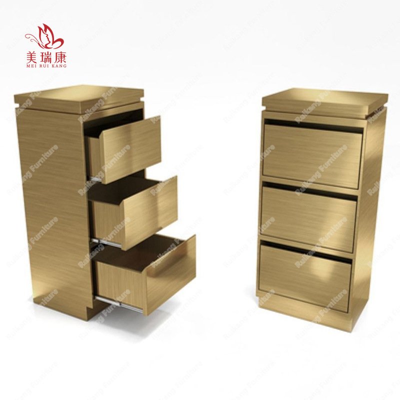 3 Tiers Luxury Makeup Saloon Equipment Gold Silver Stainless Steel Spa Nail Case Cart Hair Hairdressing Beauty Salon Trolley
