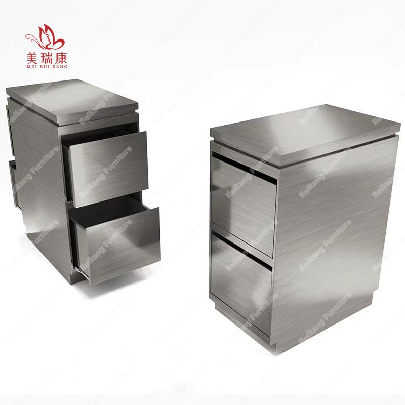 3 Tiers Luxury Makeup Saloon Equipment Gold Silver Stainless Steel Spa Nail Case Cart Hair Hairdressing Beauty Salon Trolley
