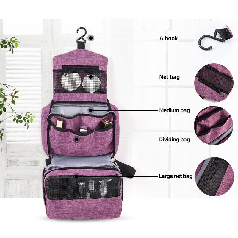 Custom Portable Waterproof Travel Organizer Cationic Necessary Make Up Cosmetic Bags Kits Bath Hanging Travel Toiletry Bag