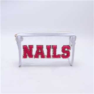 Custom Logo Cosmetic Bag Portable Transparent Cosmetic Waterproof Clear Makeup travel toiletry bag for women Pvc Zipper Pouch