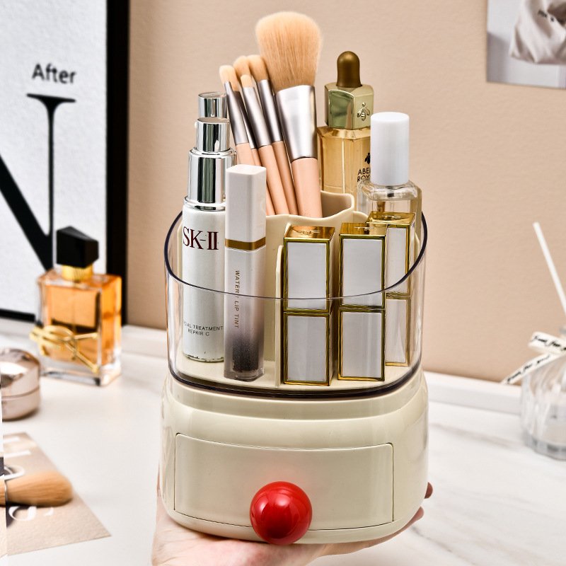 Transparent dustproof pen holder desktop rotation Rotating Multifunctional Makeup Brush hold storage rack