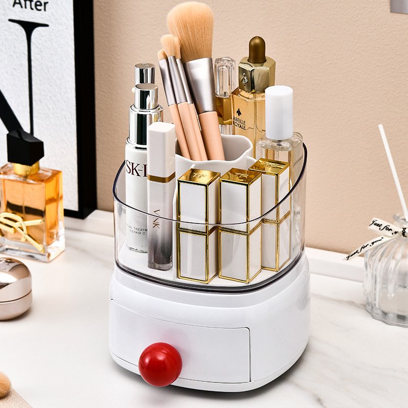 Transparent dustproof pen holder desktop rotation Rotating Multifunctional Makeup Brush hold storage rack
