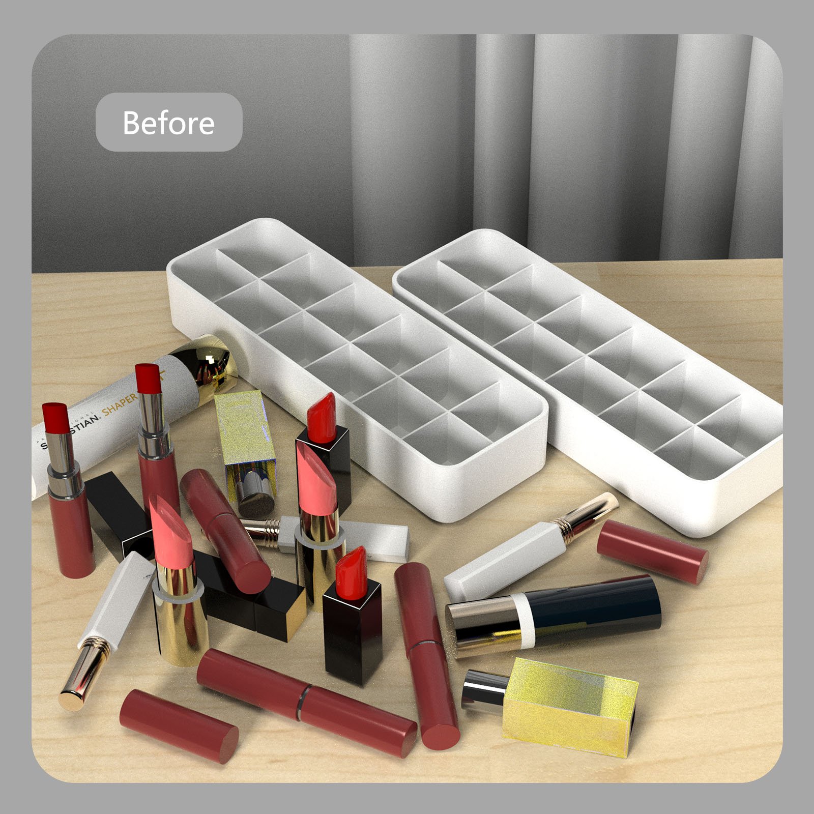 Good Selling Make up Desk Kit Private Label Plastic Storage Boxes Separate Box Desktop Organizer Makeup Box