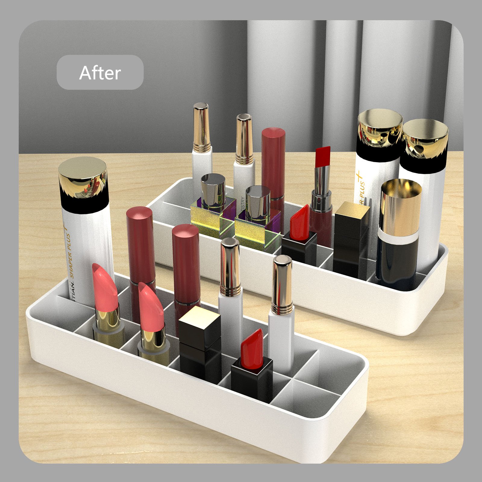 Good Selling Make up Desk Kit Private Label Plastic Storage Boxes Separate Box Desktop Organizer Makeup Box