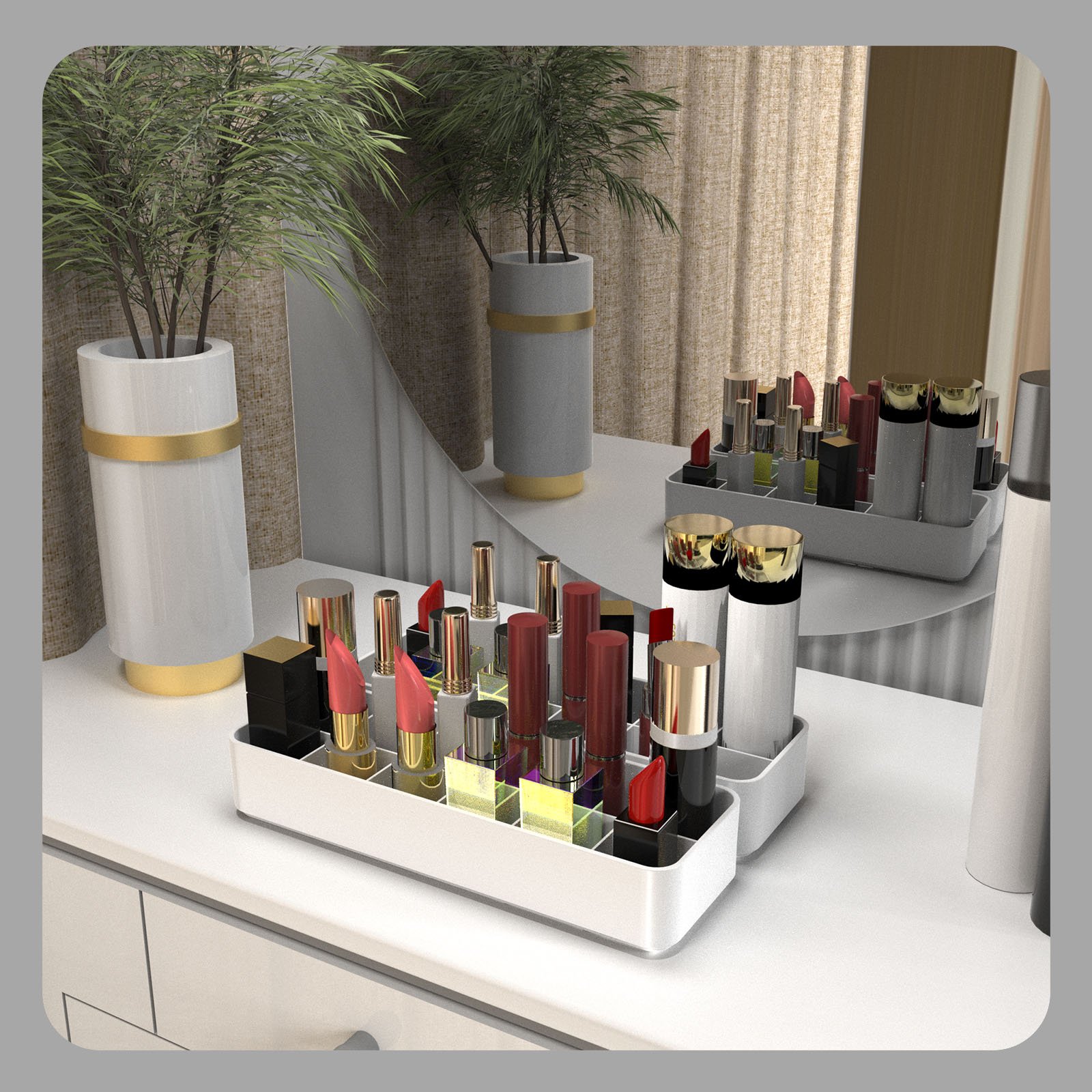 Good Selling Make up Desk Kit Private Label Plastic Storage Boxes Separate Box Desktop Organizer Makeup Box