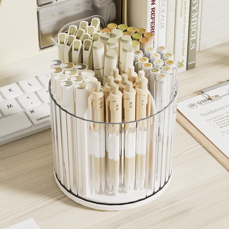 Dropshipping Shopify Rotating Desk Organizer with 2 Drawer Pencil Pen Holder for Des