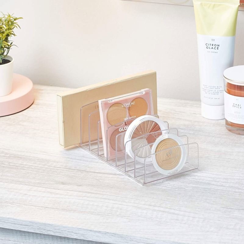 9.3 inches Clarity BPA-Free Plastic Acrylic Divided Makeup Storage Organizer Cosmetic Display Rack Dresser Bathroom Countertop