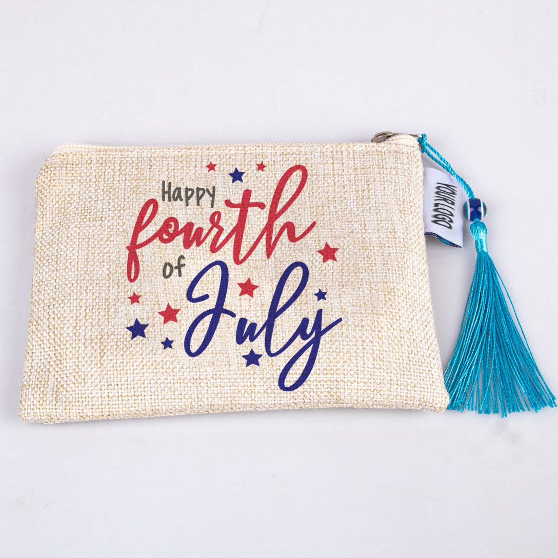 Promotional Eco Friendly Gifts Pouch Makeup Travel Ladies Embroidered Mini Cosmetic Jute Gunny Bag Zipper Burlap Canvas OEM