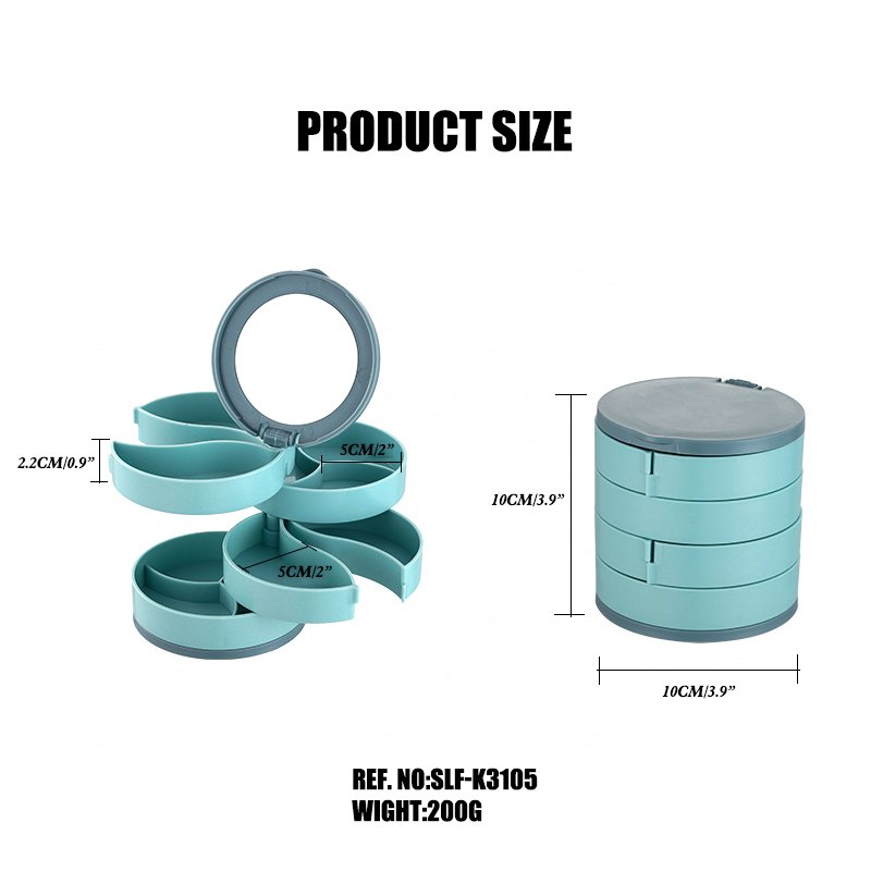 360 Rotating Earrings Makeup Organizer Cosmetic Organizer Jewelry Storage Box Multi-layer Box