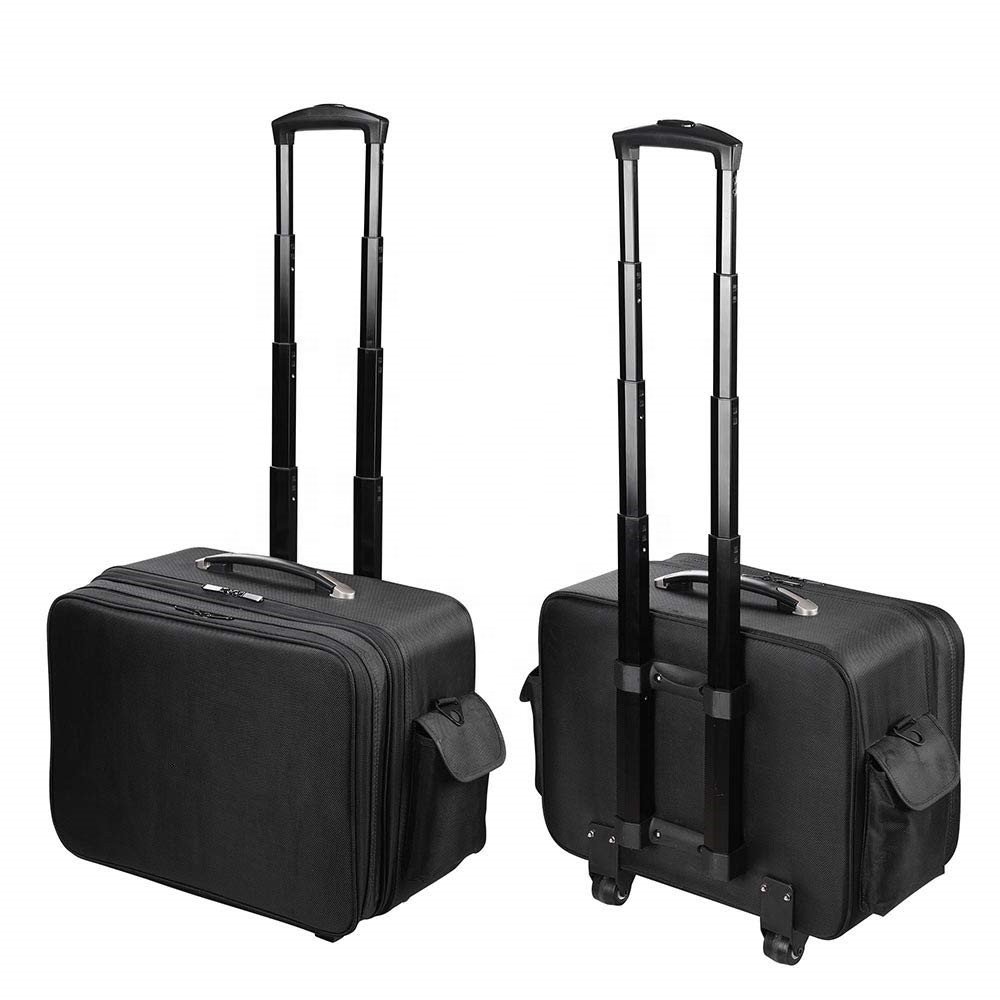 KEYSON FACTORY WHOLESALE Rolling Soft Sided Makeup Case Artist Division Luggage Cosmetic Storage Case Travel Train Trolley