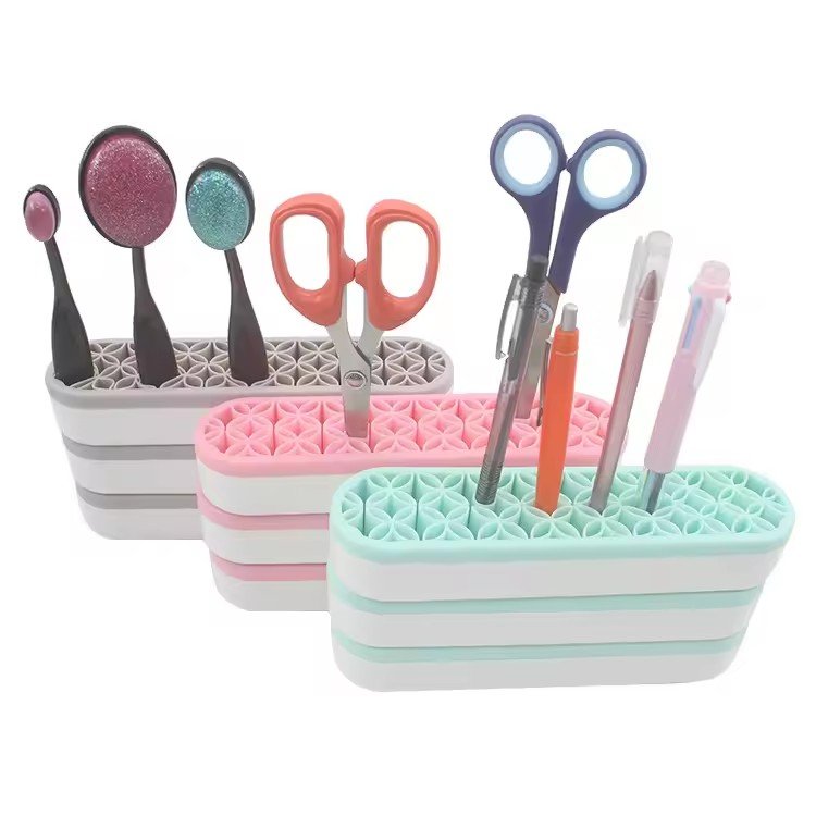 Nail Art Tool for Nail Painting pen Sewing Tool Storage Box Desktop Organizers Silicone Make Up Brush Storage Stand Cosmetic