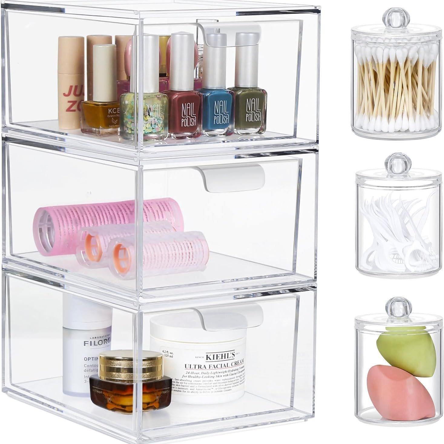 Niseven Wholesale Waterproof Makeup Organizer Stackable Acrylic Jewelry Packaging Boxes Jewelry Storage Boxes