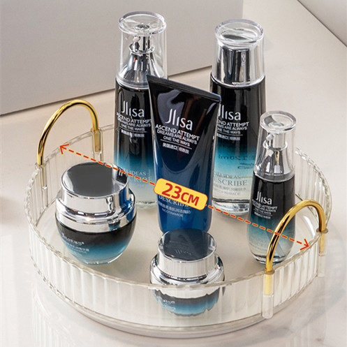 360-degree Rotating Organizer Transparent Acrylic Multi-layer Circular Drilling Surface Rotating Makeup Rack