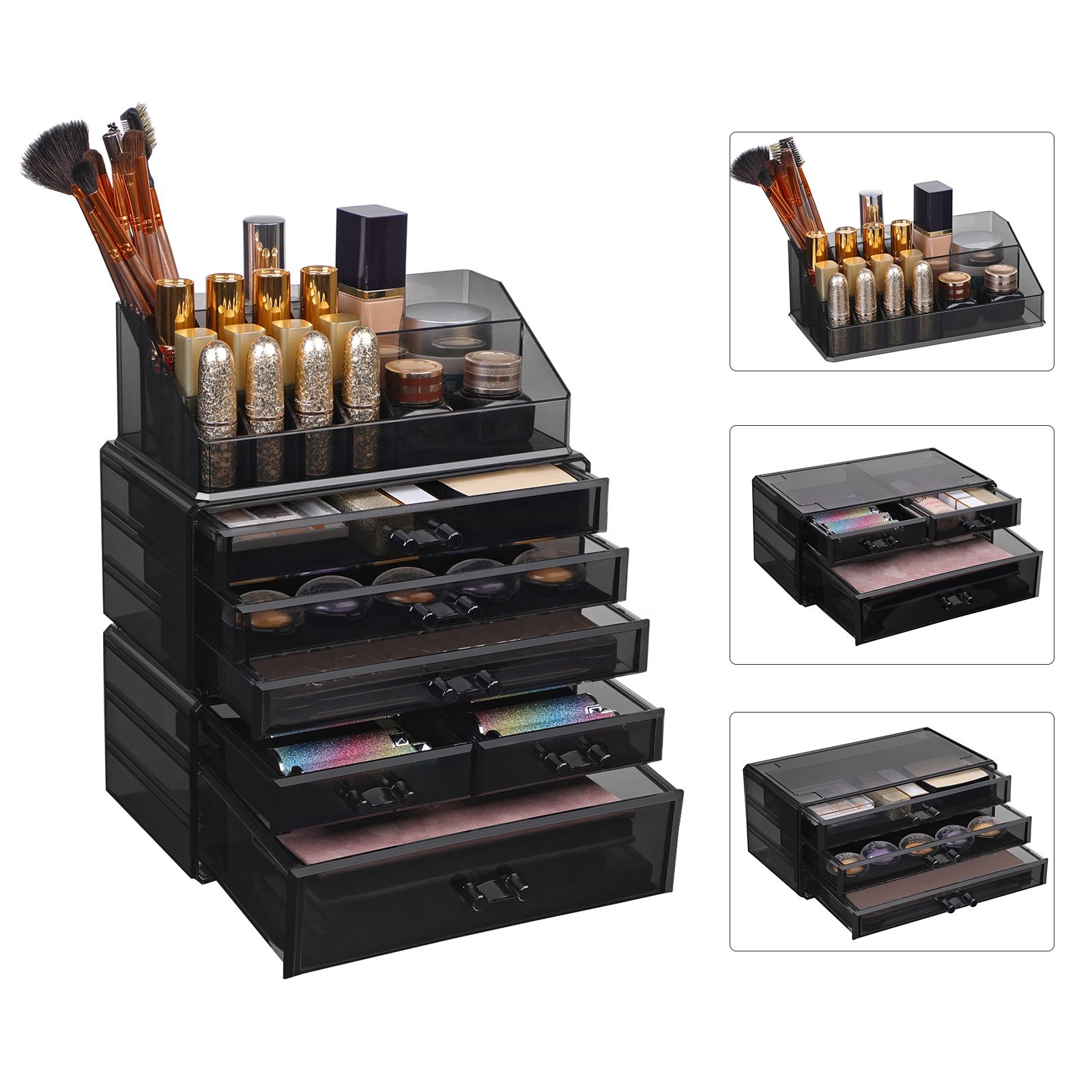 SONGMICS Wholesale Multifunction Plastic Makeup Organizer case transparent acrylic cosmetic storage box