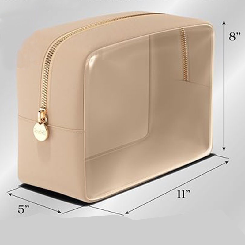 Trendy portable simple women's fashion leather handheld Makeup bag Custom diverse makeup bag