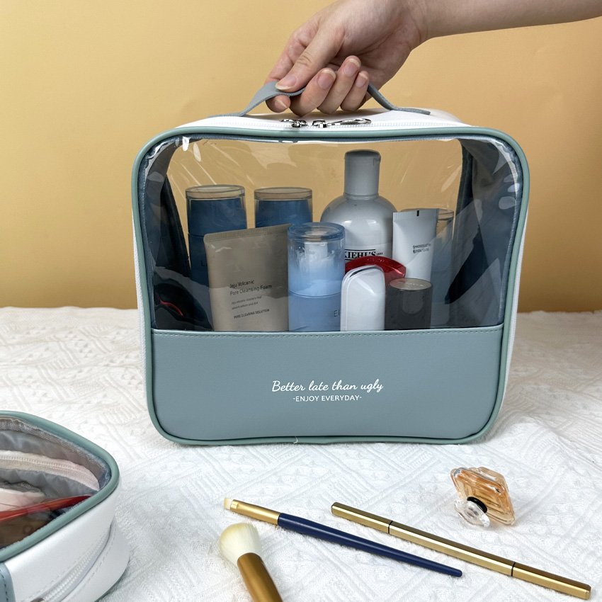 Custom logo Large Capacity PVC Storage Bag Travel Makeup Organizer Bag Water-proof Transparent Toiletries Bag