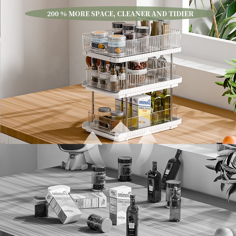 High-quality home and kitchen accessories Multifunction Organizer 3-Tier Under Sink Organizers white storage shelf With Dividers