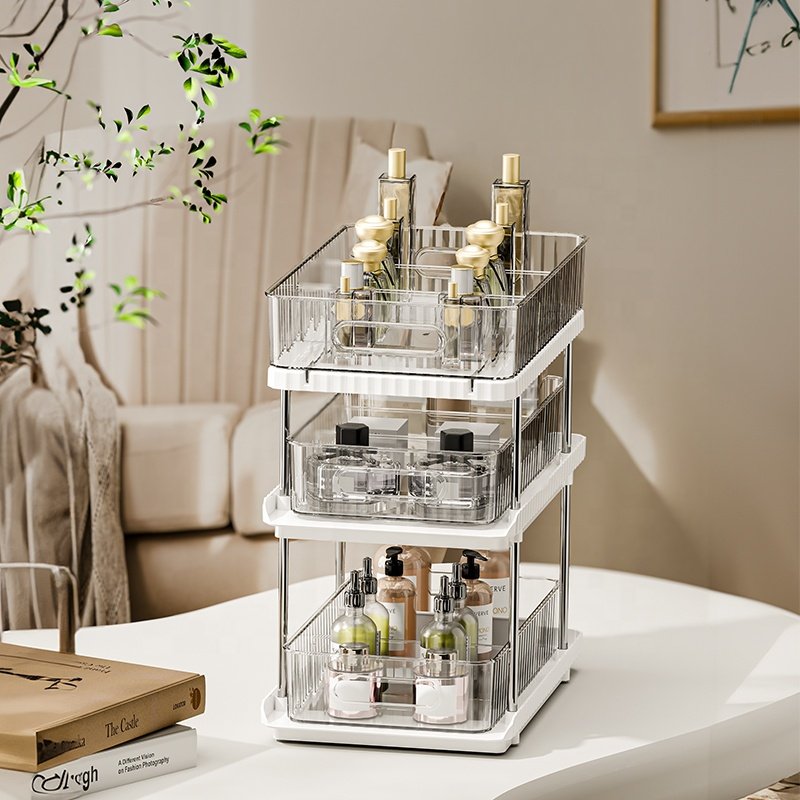 High-quality home and kitchen accessories Multifunction Organizer 3-Tier Under Sink Organizers white storage shelf With Dividers