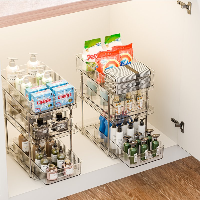 High-quality home and kitchen accessories Multifunction Organizer 3-Tier Under Sink Organizers white storage shelf With Dividers