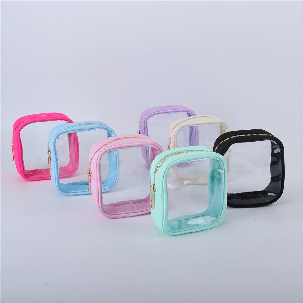 Keymay Stock 7 Color S M L XL Transparent Cosmetic Bag Large Pvc Makeup Bag Toiletry Travel Bag Women Clear Pouch