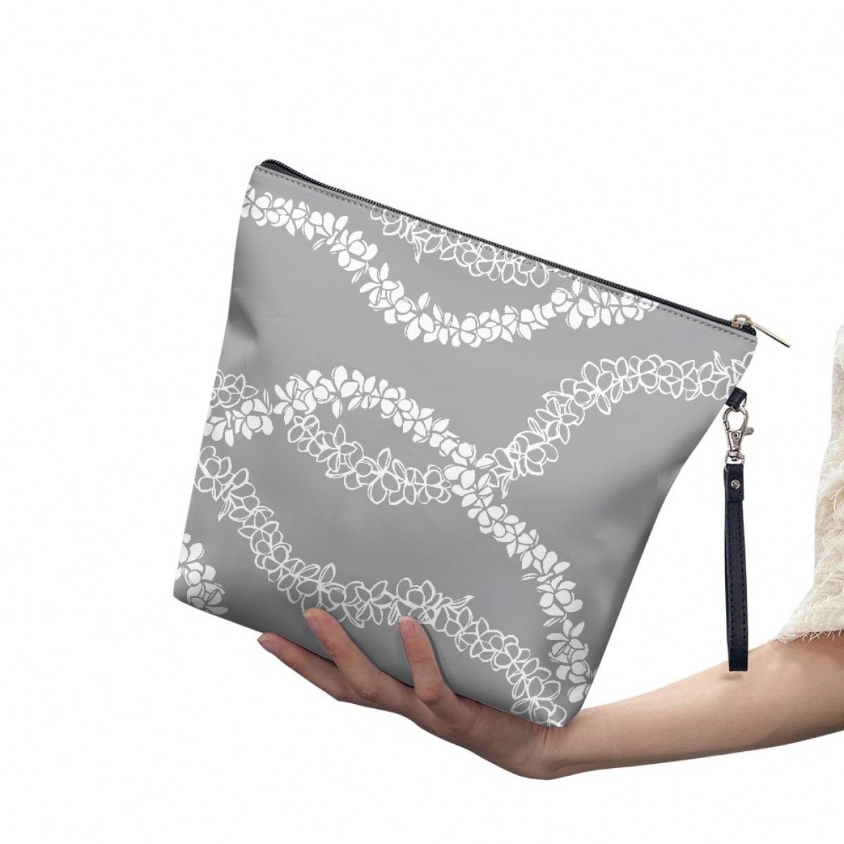 Women Cosmetic Bag Puakenikeni Flower Travel Makeup Bags Portable Toiletry HandBag Large Capacity Organizer Zipper Beauty Pouch