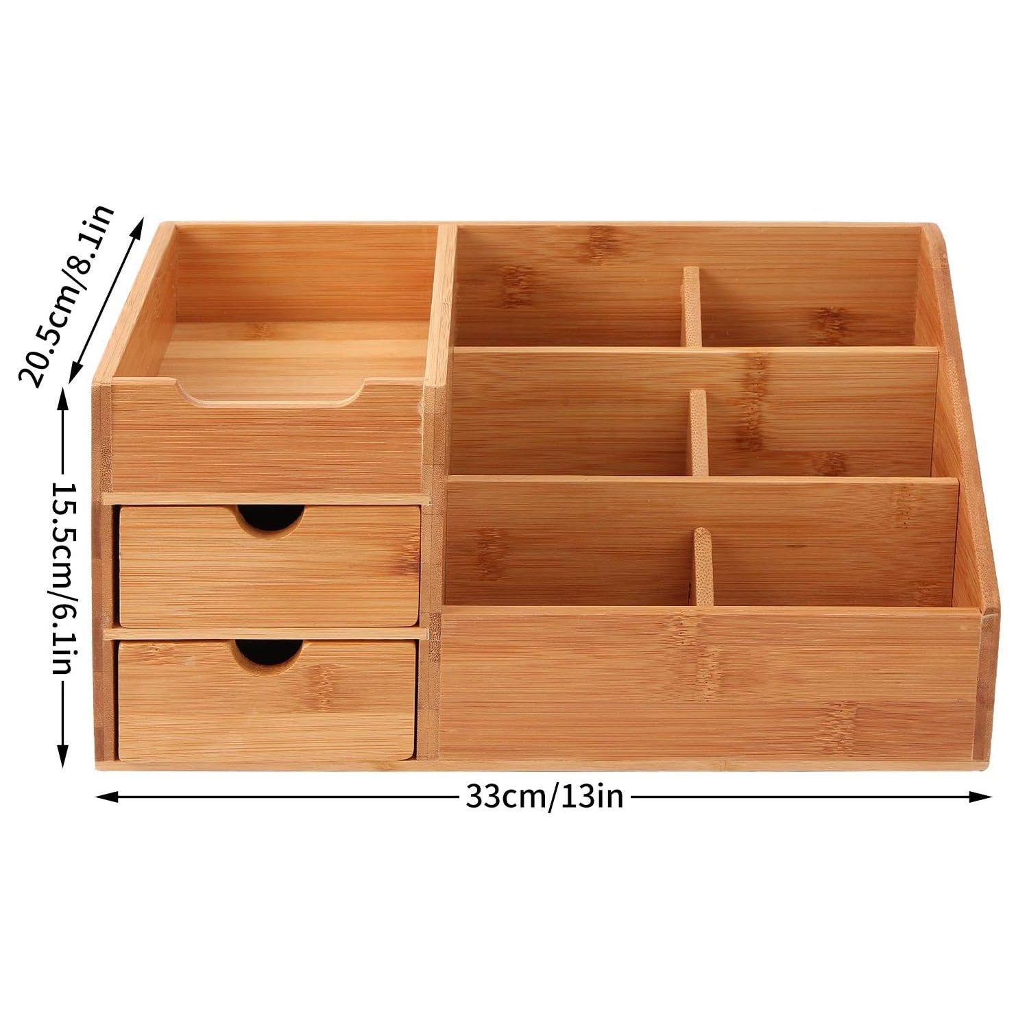 Homode Makeup Organizer, Bamboo Bathroom Counter Organizers and Storage for Vanity Countertop or Dresser Top