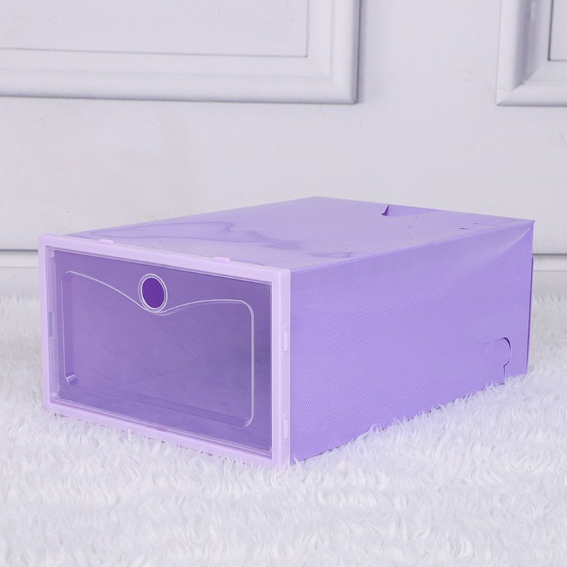 Home Decor Racks Stackable Shoe Organizer Box Cheap Price Clear Foldable Plastic Shoe Storage Box round hole