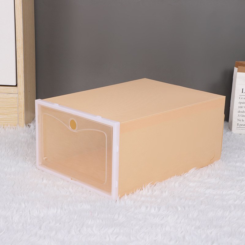 Home Decor Racks Stackable Shoe Organizer Box Cheap Price Clear Foldable Plastic Shoe Storage Box round hole