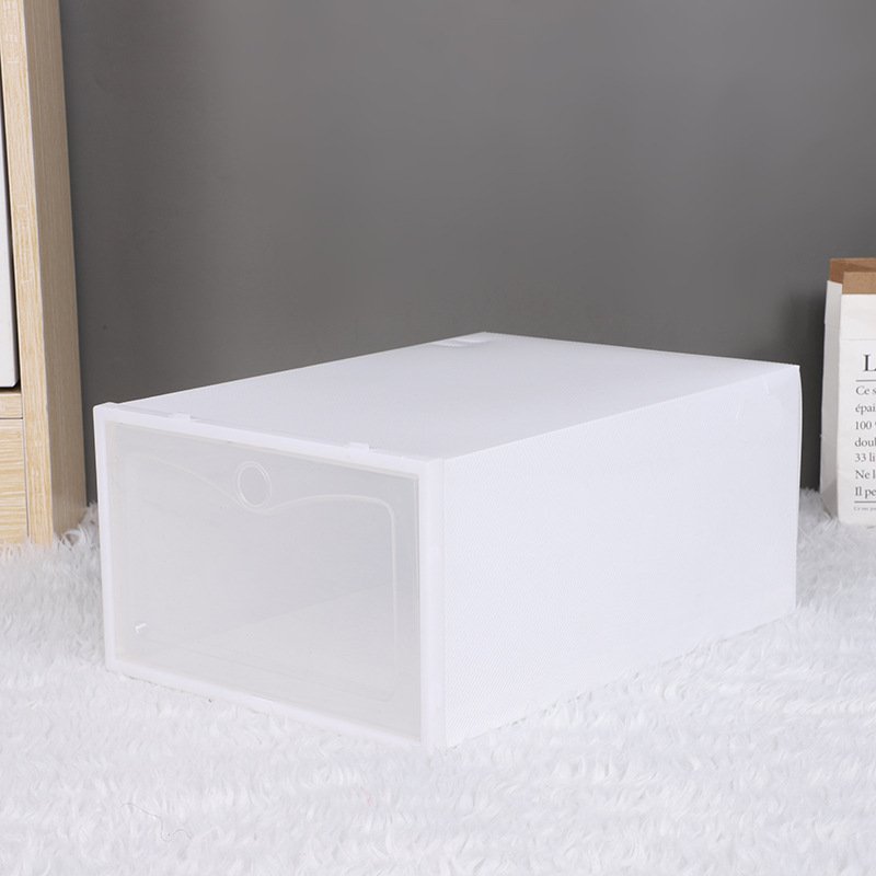Home Decor Racks Stackable Shoe Organizer Box Cheap Price Clear Foldable Plastic Shoe Storage Box round hole