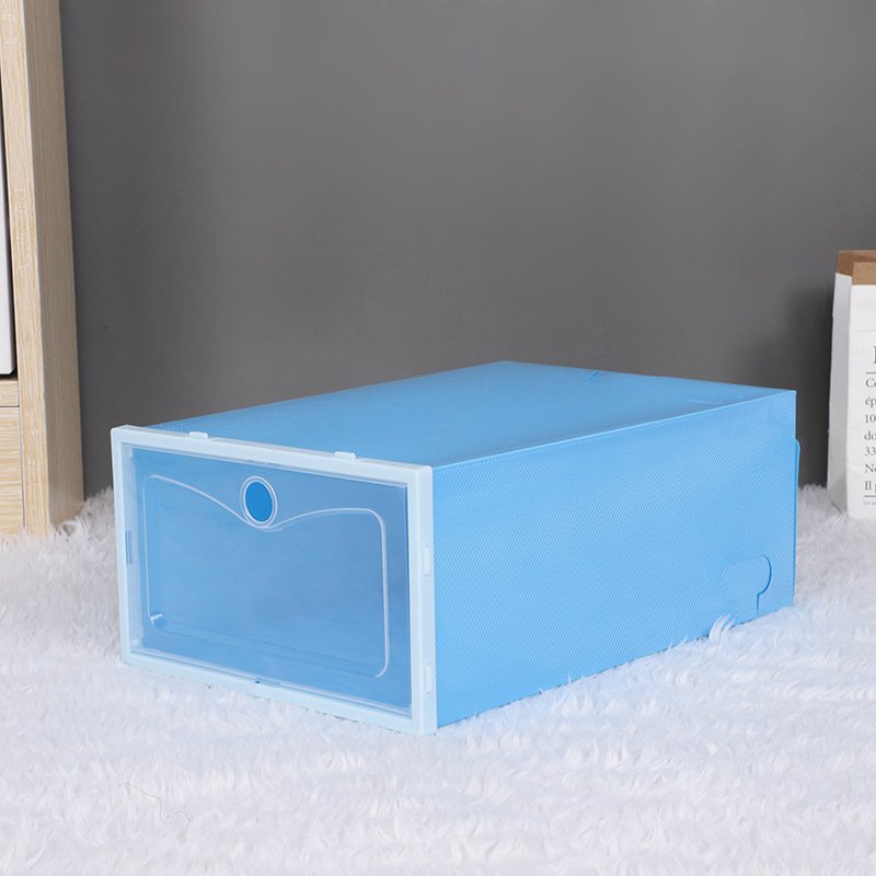 Home Decor Racks Stackable Shoe Organizer Box Cheap Price Clear Foldable Plastic Shoe Storage Box round hole