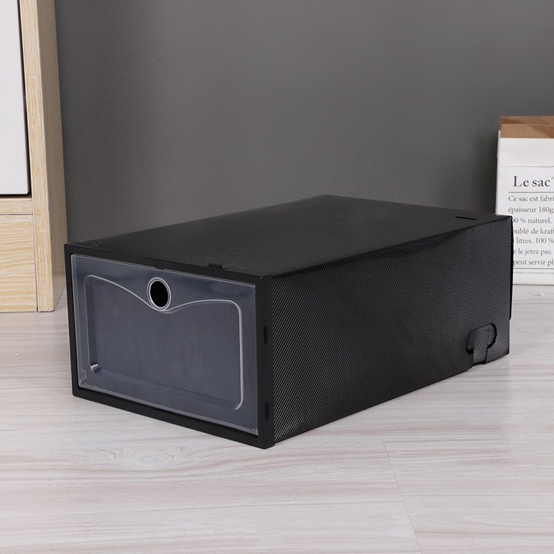 Home Decor Racks Stackable Shoe Organizer Box Cheap Price Clear Foldable Plastic Shoe Storage Box round hole